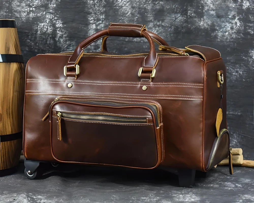 leather carry on bag mens